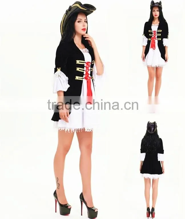 walson hot sale Ladies Pirate Wench Caribbean Buccaneer Beauty Fancy Dress Party Costume