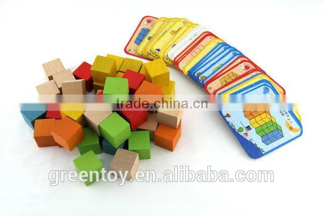 Wooden educational toy blocks wooden cubes