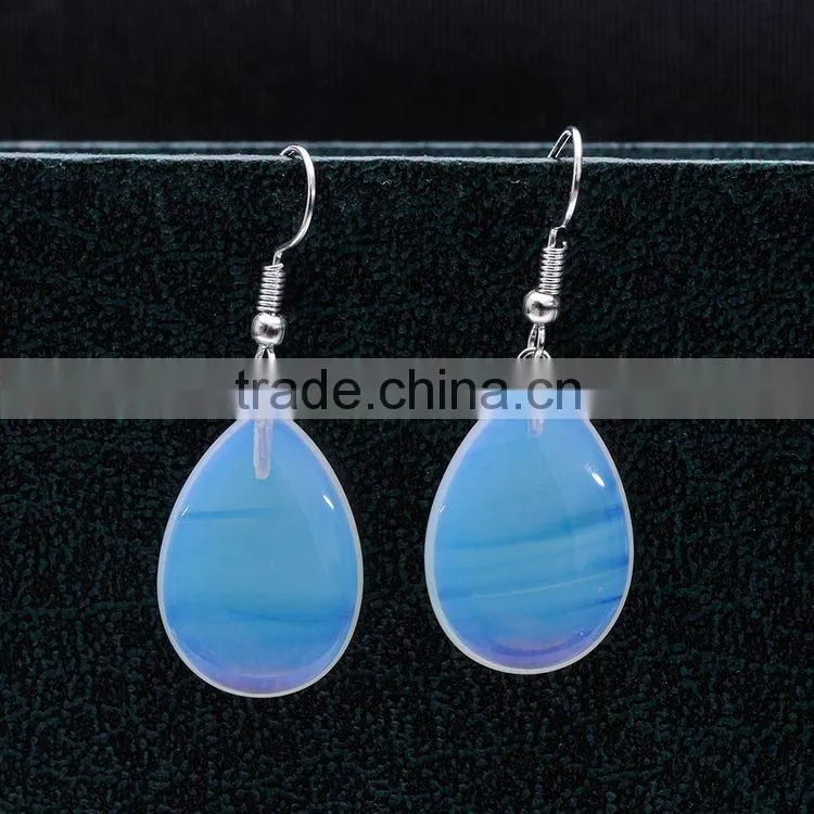 2016 New Factory Direct Natural Stone Opal Drop Earrings SMJ0157