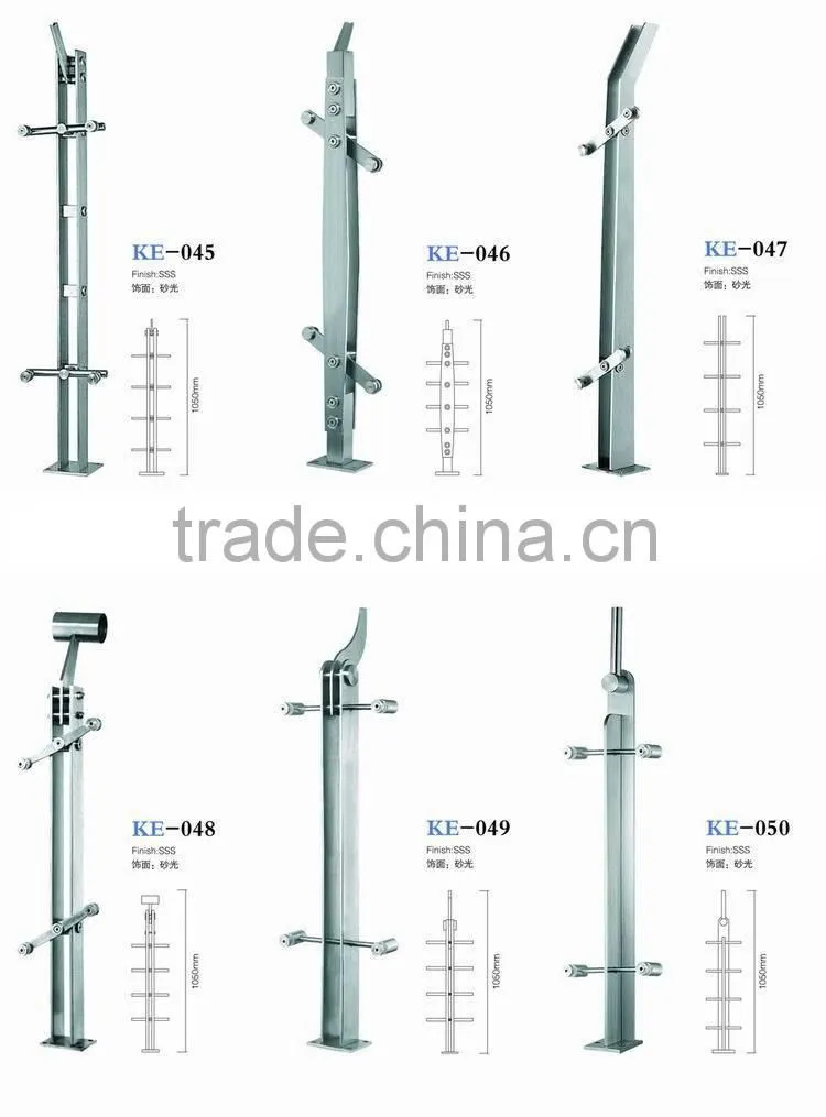 stainless steel post glass post with adjustable top for handrail