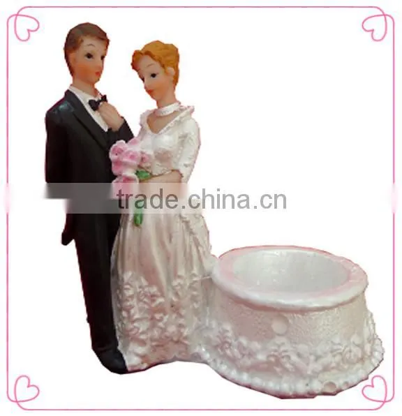 resin couple figurine candleholder for wedding centerpieces