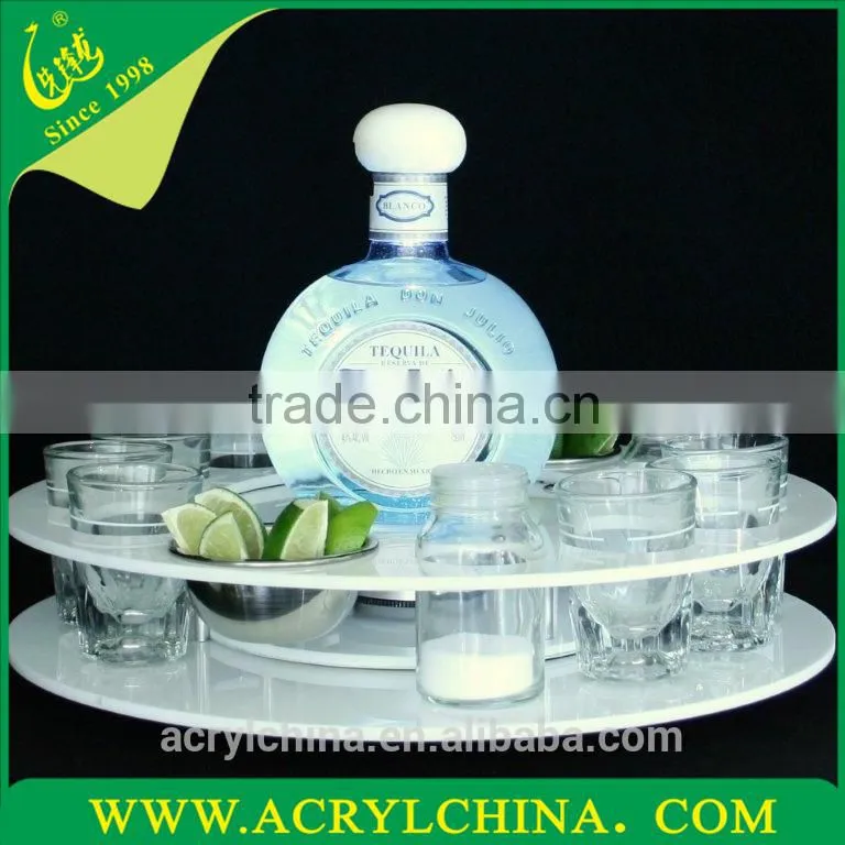 2015 customized acrylic Bottle Service Trays