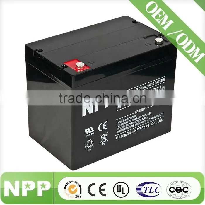 made in China 12v 75ah solar battery for solar panels