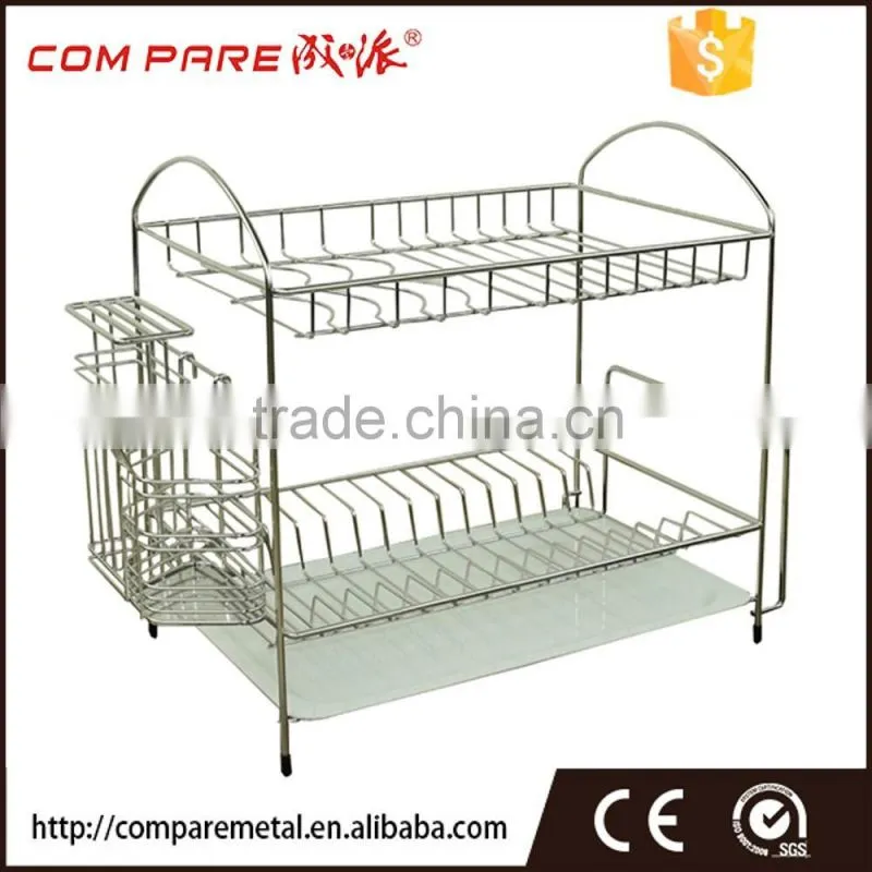 Metal wire folding kitchen dish rack