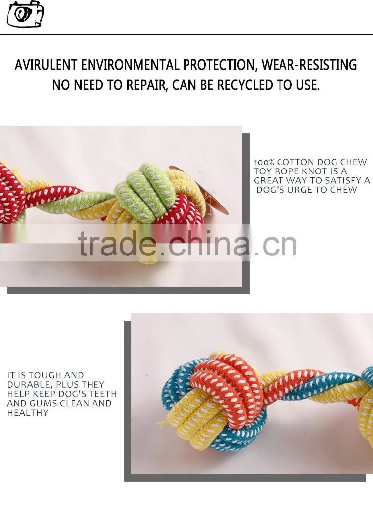 small-size rope toy for pet dog with cotton knot directly provide