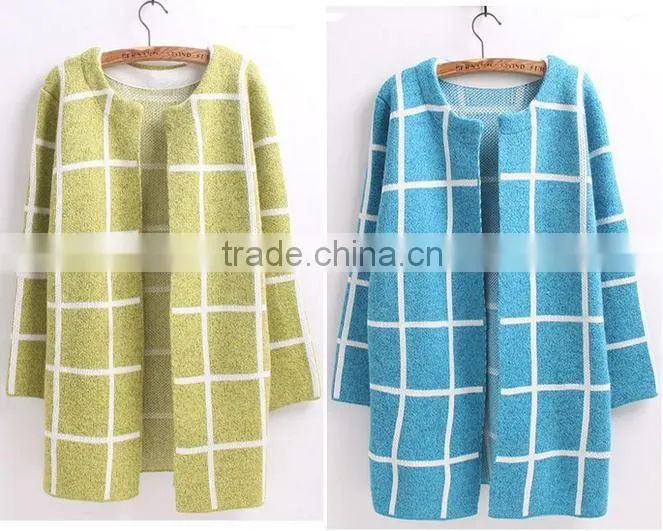 2014 hot sale new launch multi-colored long-sleeve woolen cardigan chic sweater