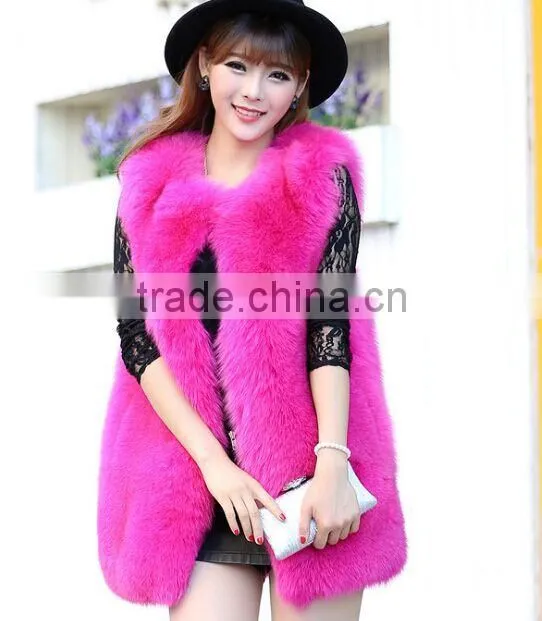 2015 fashional hot sale fox fur vest for women