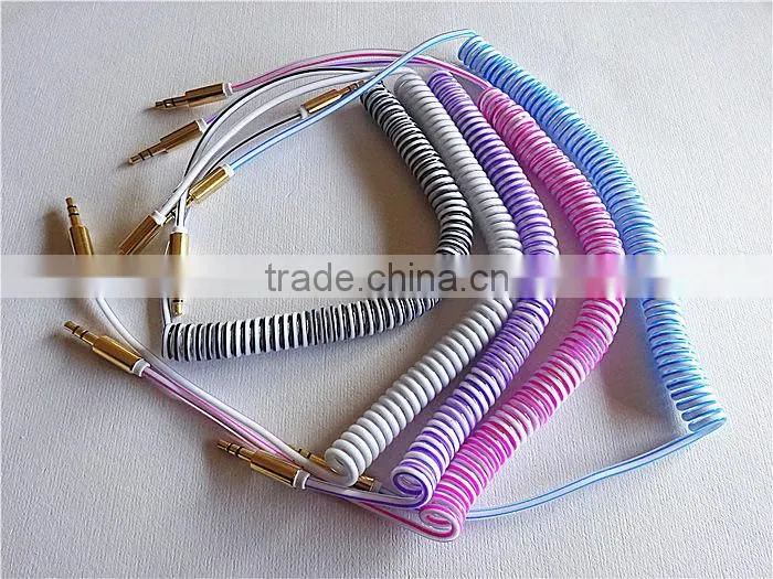 wholesales DC3.5mm flat braid metal audio cable