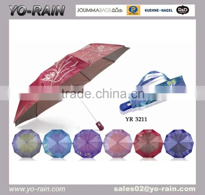 Customized Fashion Couple Umbrella Compact Quality windproof Foldable Umbrella