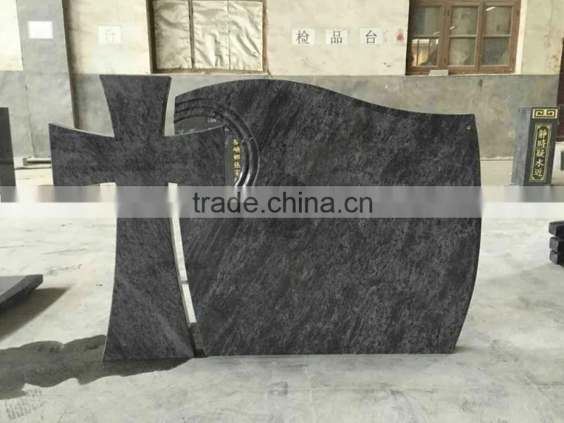 Bahama blue granite headstone granite tombstone design