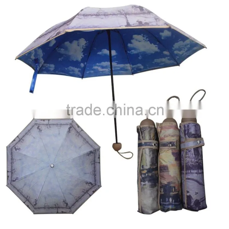 New creation fashion wine bottle shaped 3 fold umbrella with UV petection