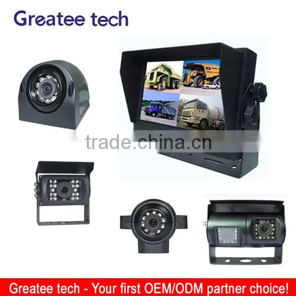car rearview camera system for bus/truck backup 4-CH inputs