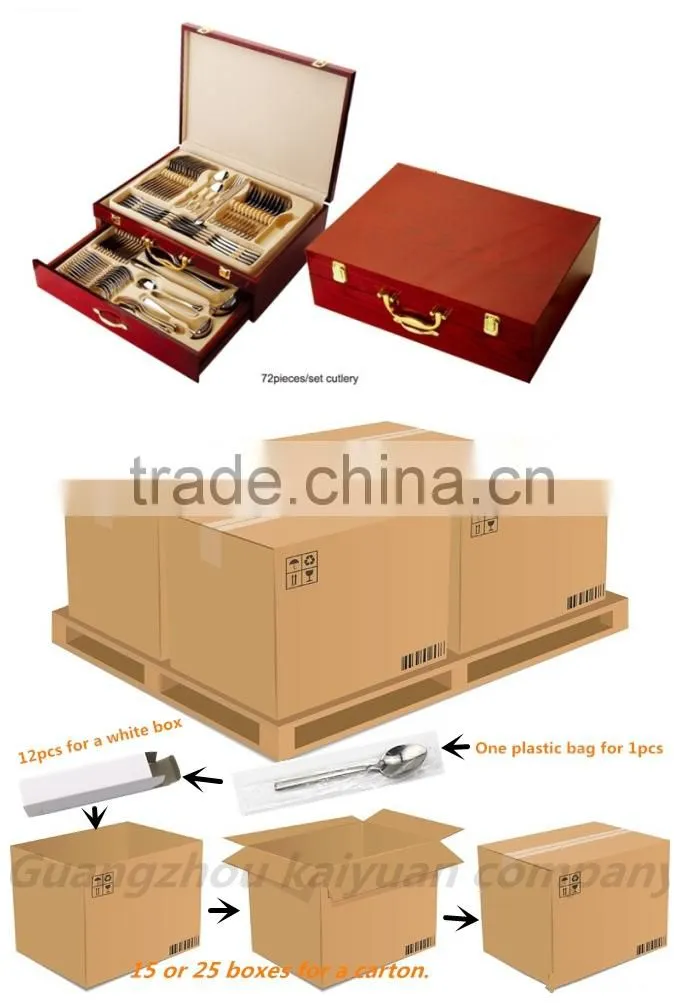 Cutlery gold plated,rose gold tableware,gold flatware