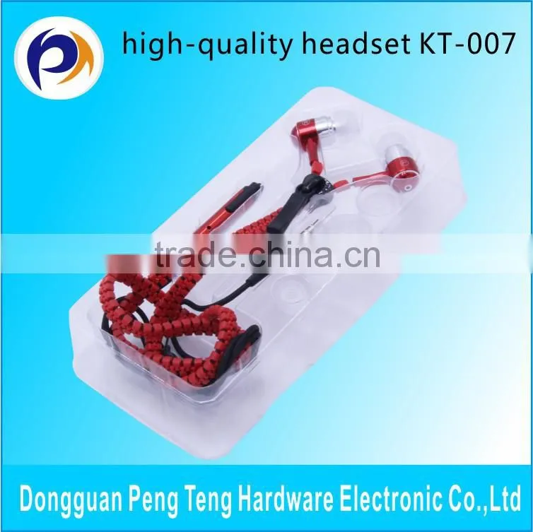 fashion design earphone zipper with mic