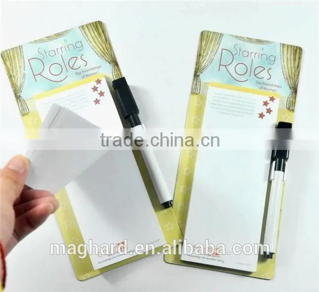 China manufacturer custom tear-odd shopping list with rubber magnet as fridge magnet