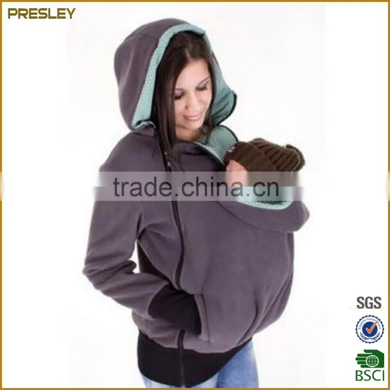 Customized Baby Laoding Fleece Hoodie Baby Carrier Fleece Hoodie Cover Baby wearing hoody, 3 in 1 function hoodie jacket