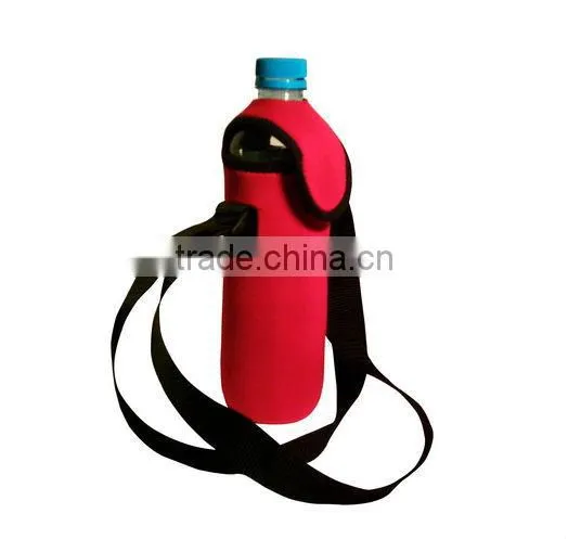 2014 hot sell neoprene bottle holder with strap