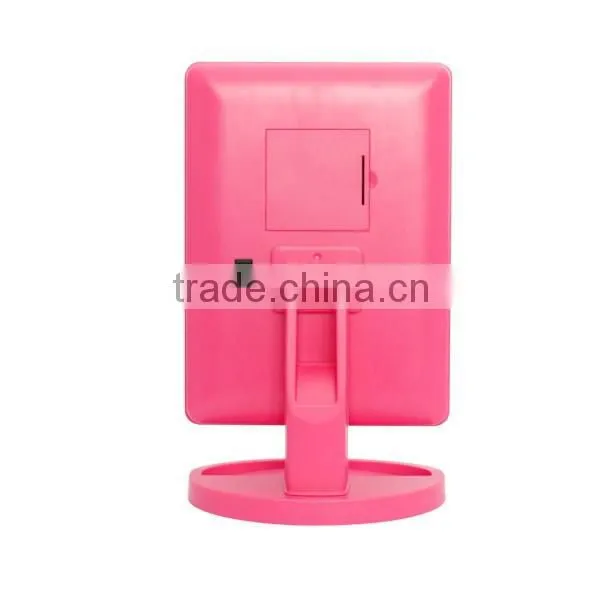 LED personal self standing table mirror