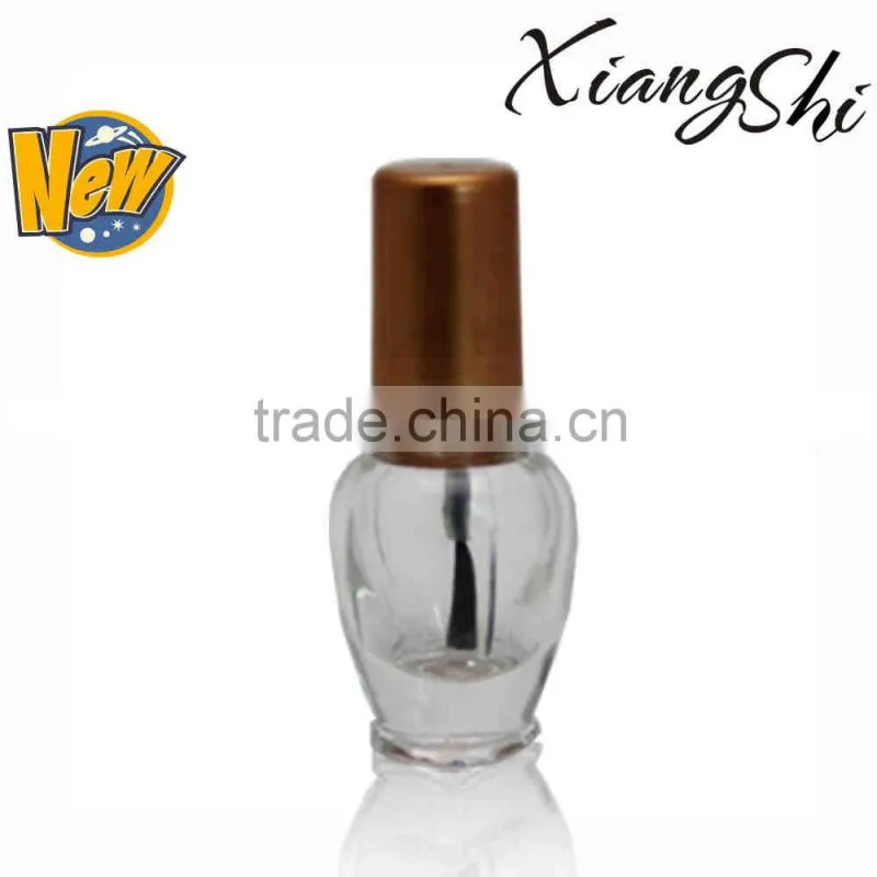 15ml clear glass nail polish bottle with brand printing black cap and brush