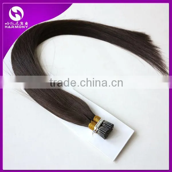 100% Double Drawn Remy wholesale pre bonded hair i tip brazilian hair extension
