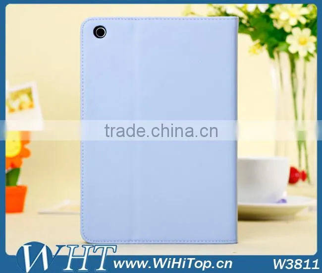 For iPad Mini Leather Stand Case Cover.Korean Design Look Soft Leather Case Stand Wallet Cover For iPad Mini