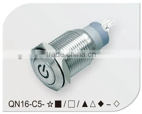 Dot illuminated 16mm push button switch