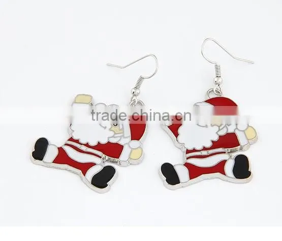 New 2013 promotion Christmas motif ornaments santa claus wholesale earring