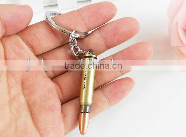 Hot selling golden color bullet keychain