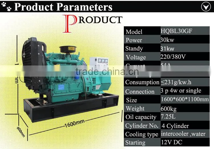 Shandong Weifang Ricardo 30kva diesel generator price