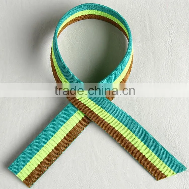 Webbing tape weaving company custom any styles of webbing strap for sportive feminine clothing or gripesacks