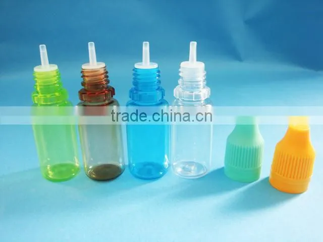 Plastic clear PET e-liquid oil dropper bottle,smoke oil dropper bottle with childproof cap