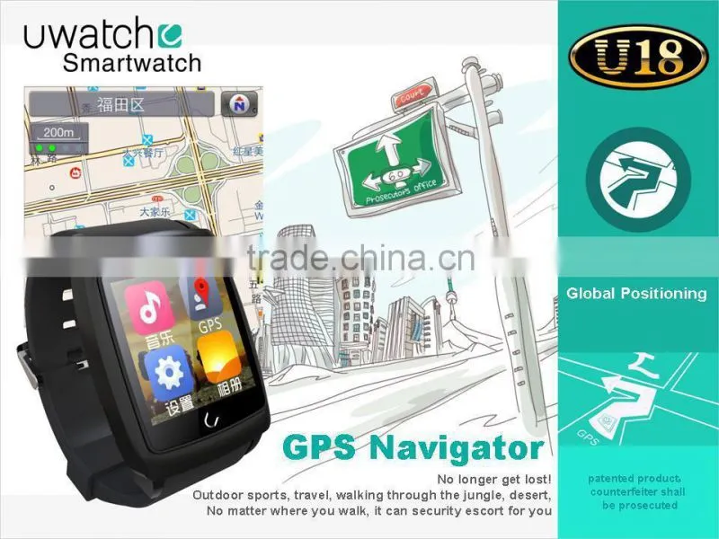 U18 Bluetooth Smart Watch WristWatch GPS WIFI for Smartphones IOS Android Apple iphone 4/4S/5/5C/5S Android Samsung