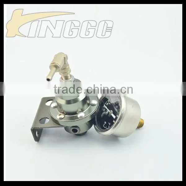 Auto Universal Adjustable Aluminum Fuel Pressure Regulator Kit with hose line kits&Fittings&Gauge