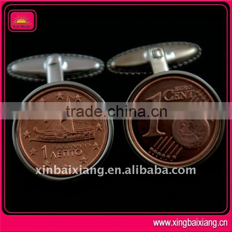 hot sell fashion promotion metal pink cufflink