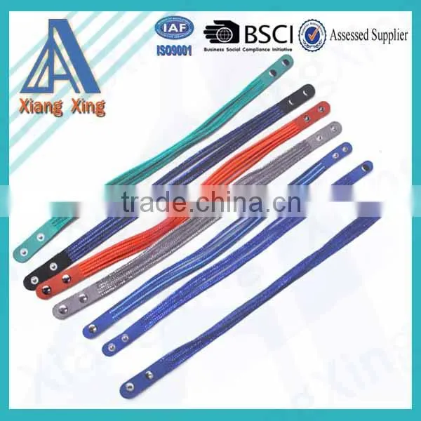 Single wrap rhinestone custom braided leather bracelets