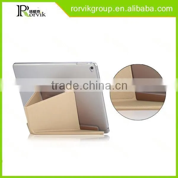 ultrathin and foldable transformers style tablet leather case for ipad 6