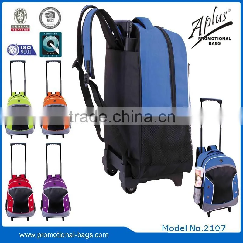 trendy trolley backpack bag with wheels