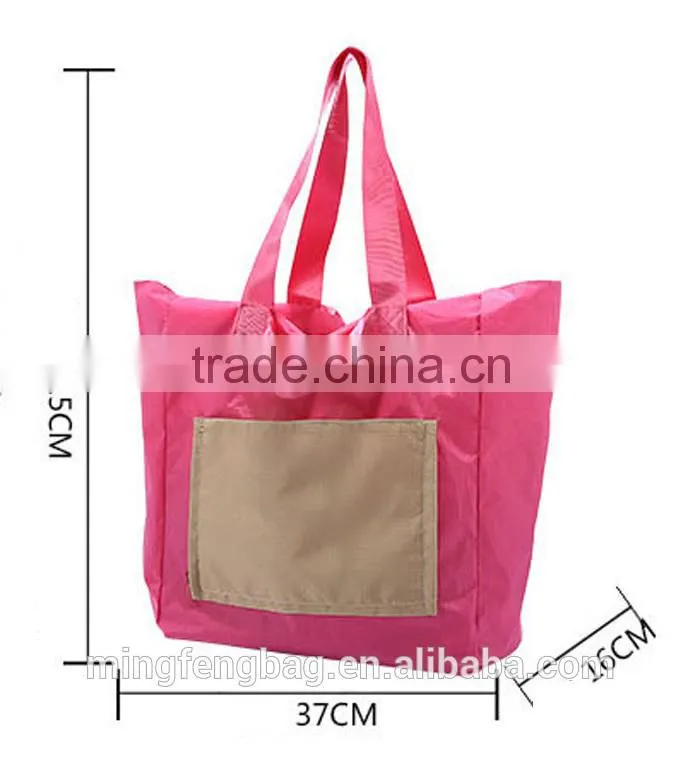 Custom Super Large Waterproof 600D Oxford Folding Tote and Shoulder Portable Fashion Traveling and Shopping Bag for Women