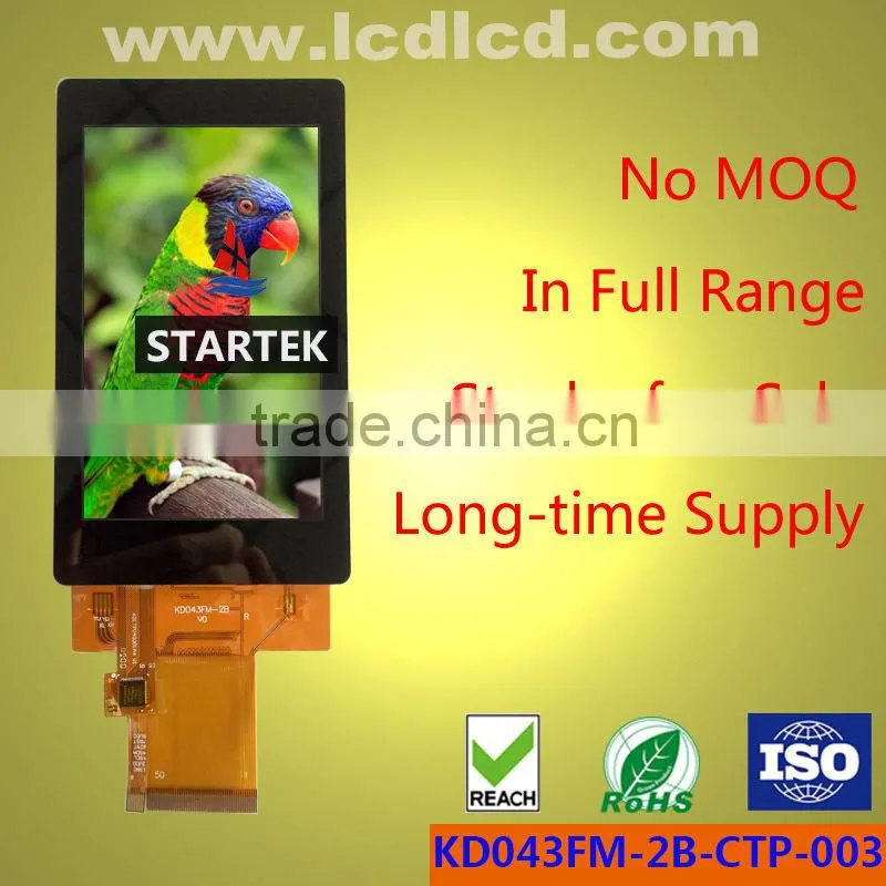 4.3 inch 480*800 lcd display RGB interface, high brightness,full viewing angleIPS LCD with capacitive touch panel
