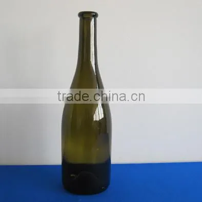 Burgundy wine bottles dark green bottle