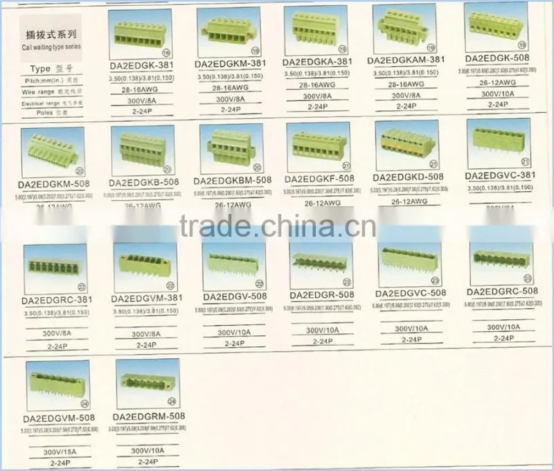Factory price 4.00MM Germany terminal block with fast Surface Mount Pcb Terminal blocks with push-buttons