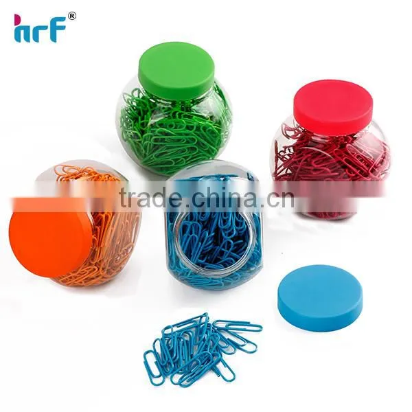 Neon color assorted Plastic-coated paper clip in jigsw puzzle box