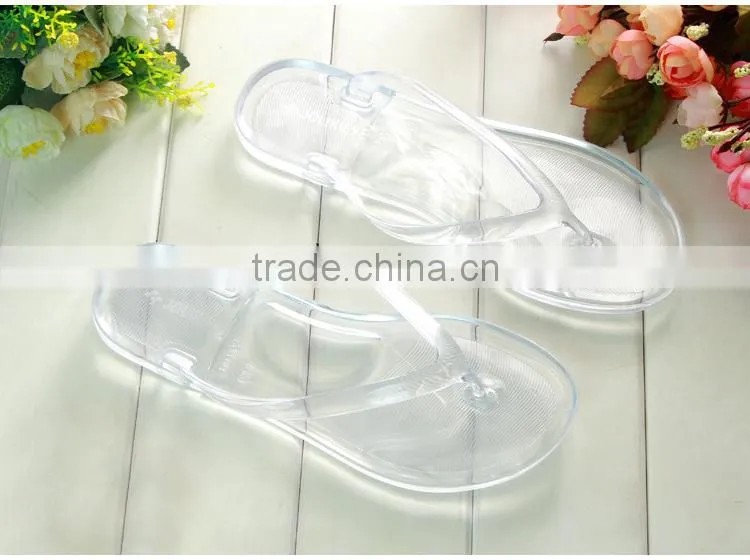 2015 women summer flip flops casual sandals flats slippers beach sandals transparent clear flip flops free shipping