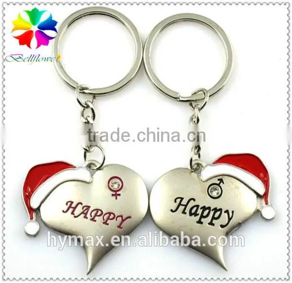 3D Father Christmas metal custom keychain