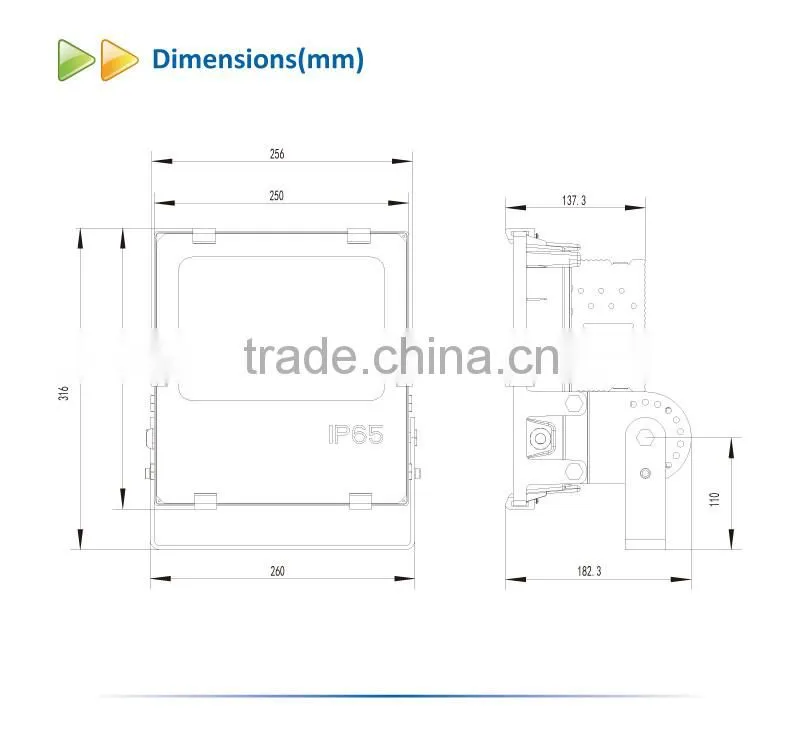 CE ROHS Listed 100W LED Flood Light