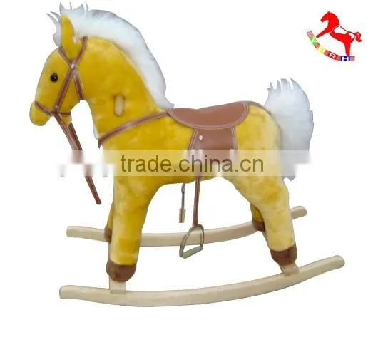 wholesale high quality Custom Music large Plush Rocking Horse with foamed mould
