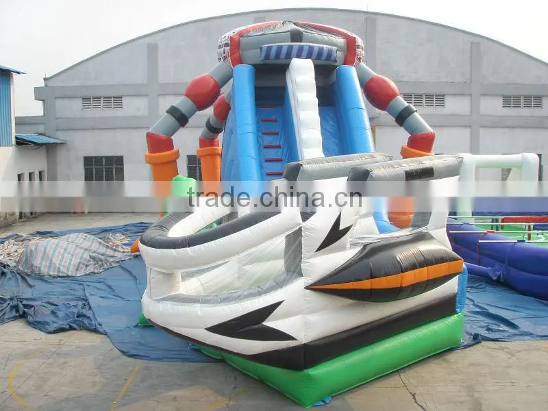 2016 hot sale Inflatable spaceship slide games park equipment for kids and adult