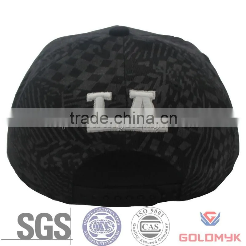 Promotional snapback cap with printing and embroidery logo
