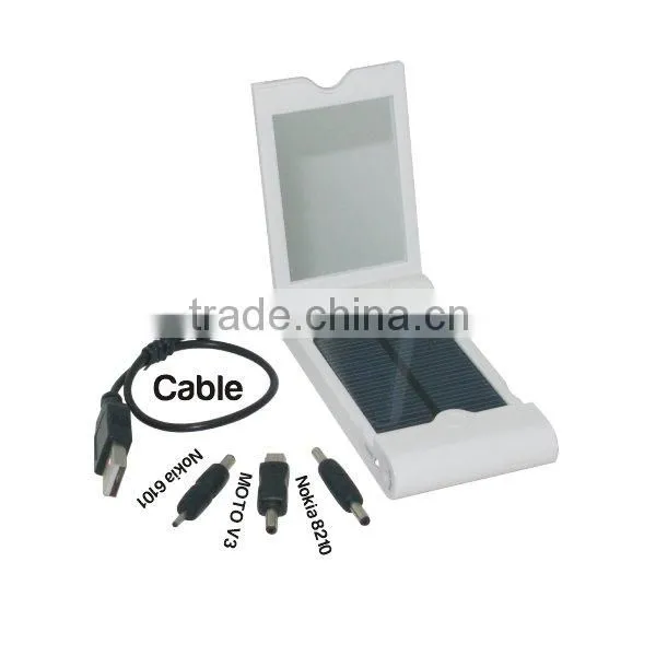 Portable solar mobilephone charger with iphone, Nokia, Samsung adaptors
