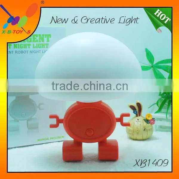 2015 New Creative Intelligent Robot Lamp Lovely Light and Sound Control LED Night Light